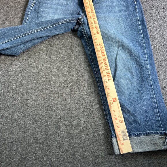 Old Navy Womens Low Waist Cuffed Hem Blue Denim Stretch Capri Jeans Size 12 2005 - Picture 12 of 13